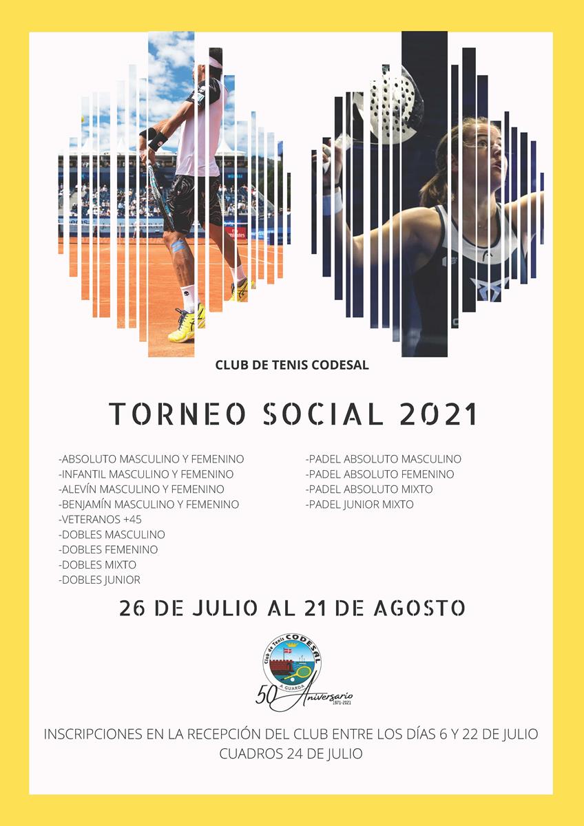 TORNEO SOCIAL 2021 – 26 DE JULIO AL 21 DE AGOSTO