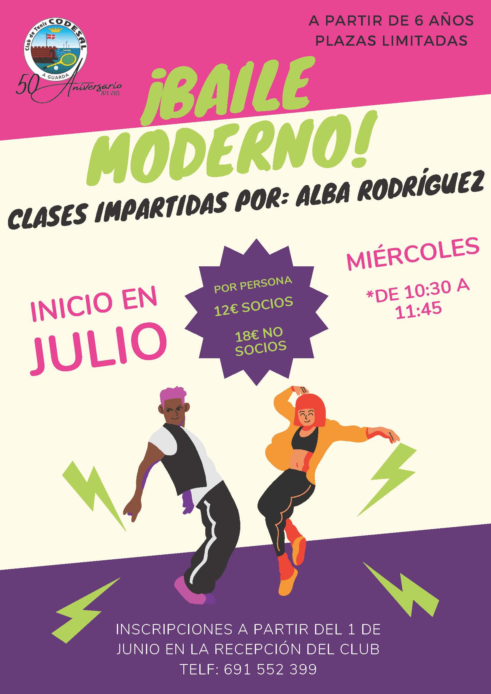 Clases de baile moderno impartidas por Alba Rodríguez
